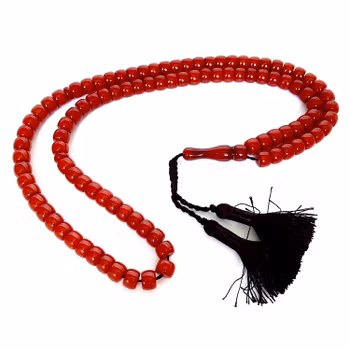 Gammal Körsbärs bakelit radband, 99 pärlor, 54 g