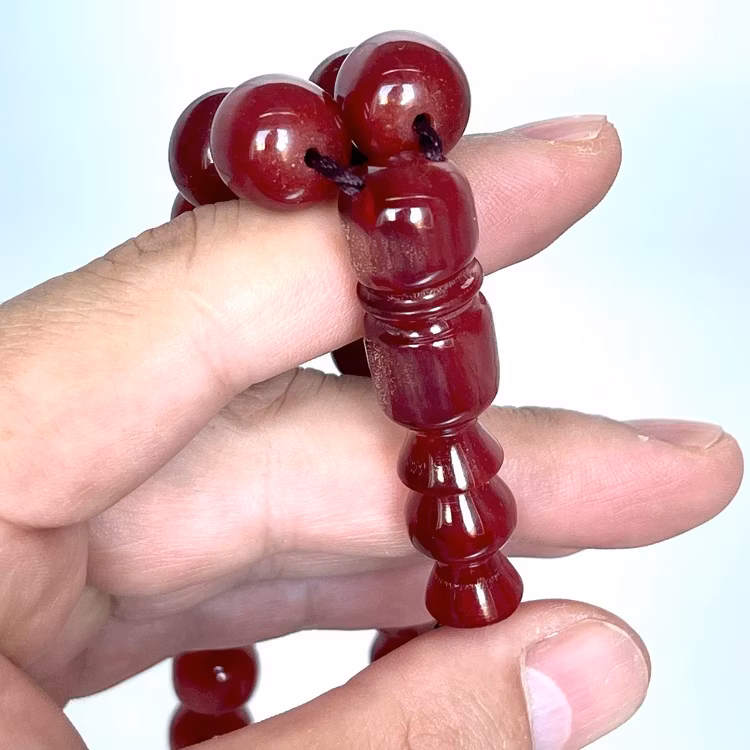 Alter Bakelit Rosenkranz, 33 Perlen, 77 g