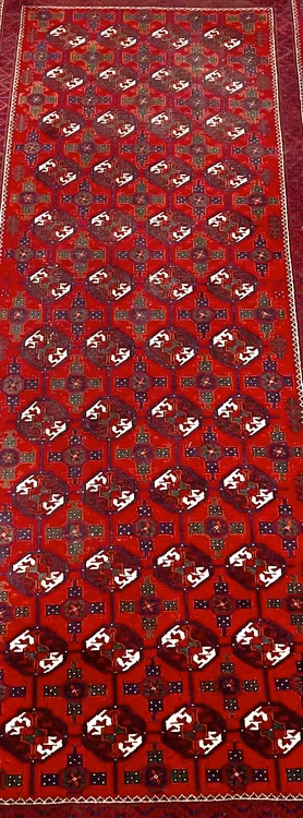 Håndknyttet gammelt galleritæppe, 292 x 112 cm