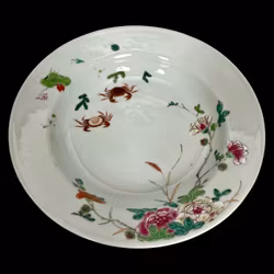Antik kinesisk porcelænsplade, Qianlong-perioden (1736-95)