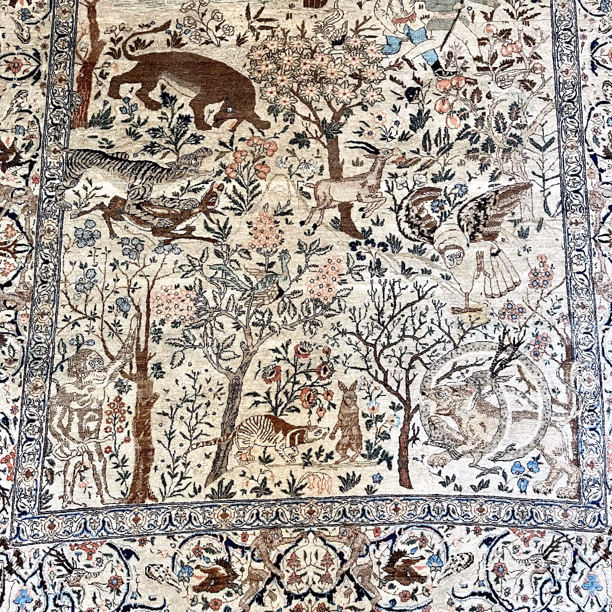 Alfombra antigua de Tabriz, fechada en 1218 d. H. (1803)