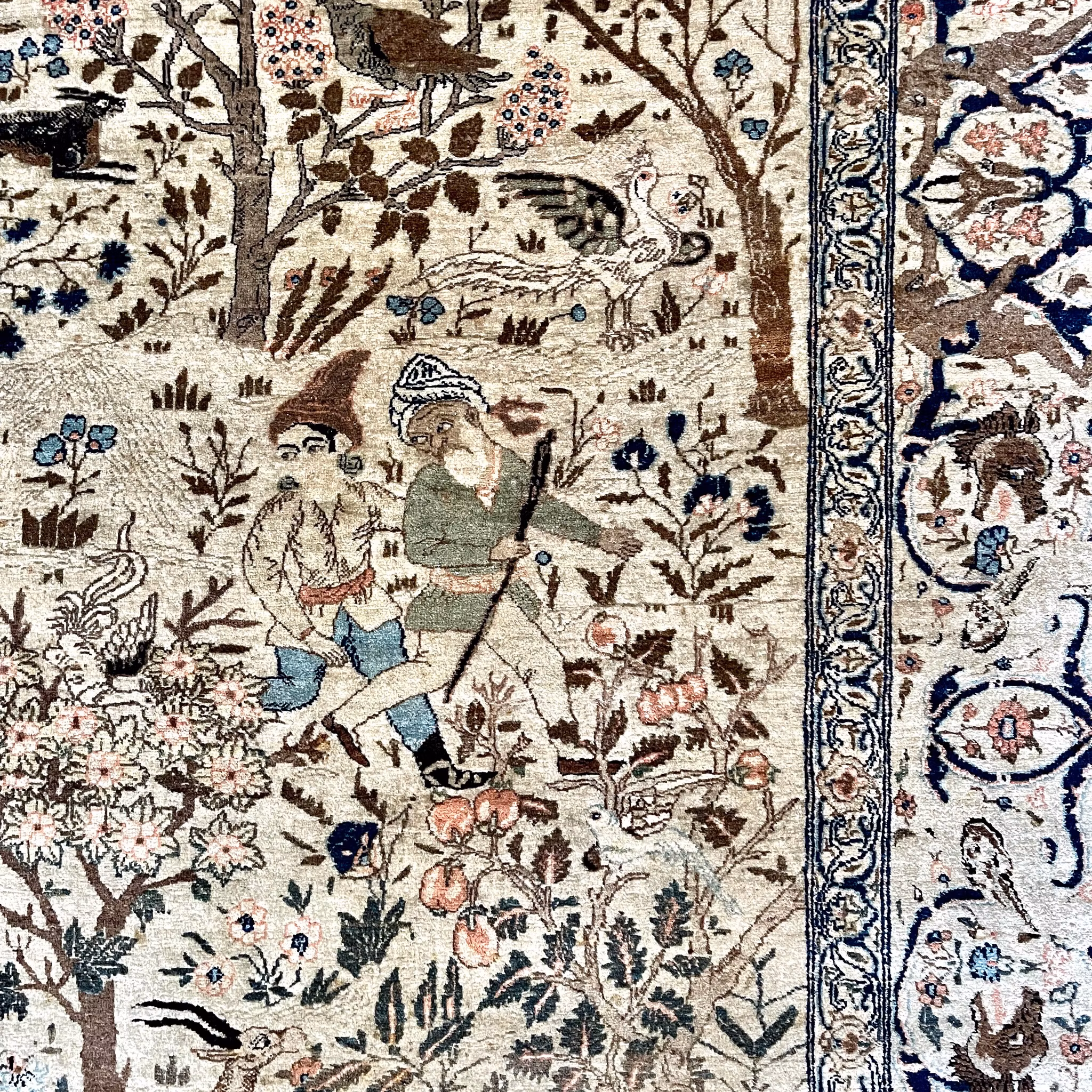 Alfombra antigua de Tabriz, fechada en 1218 d. H. (1803)