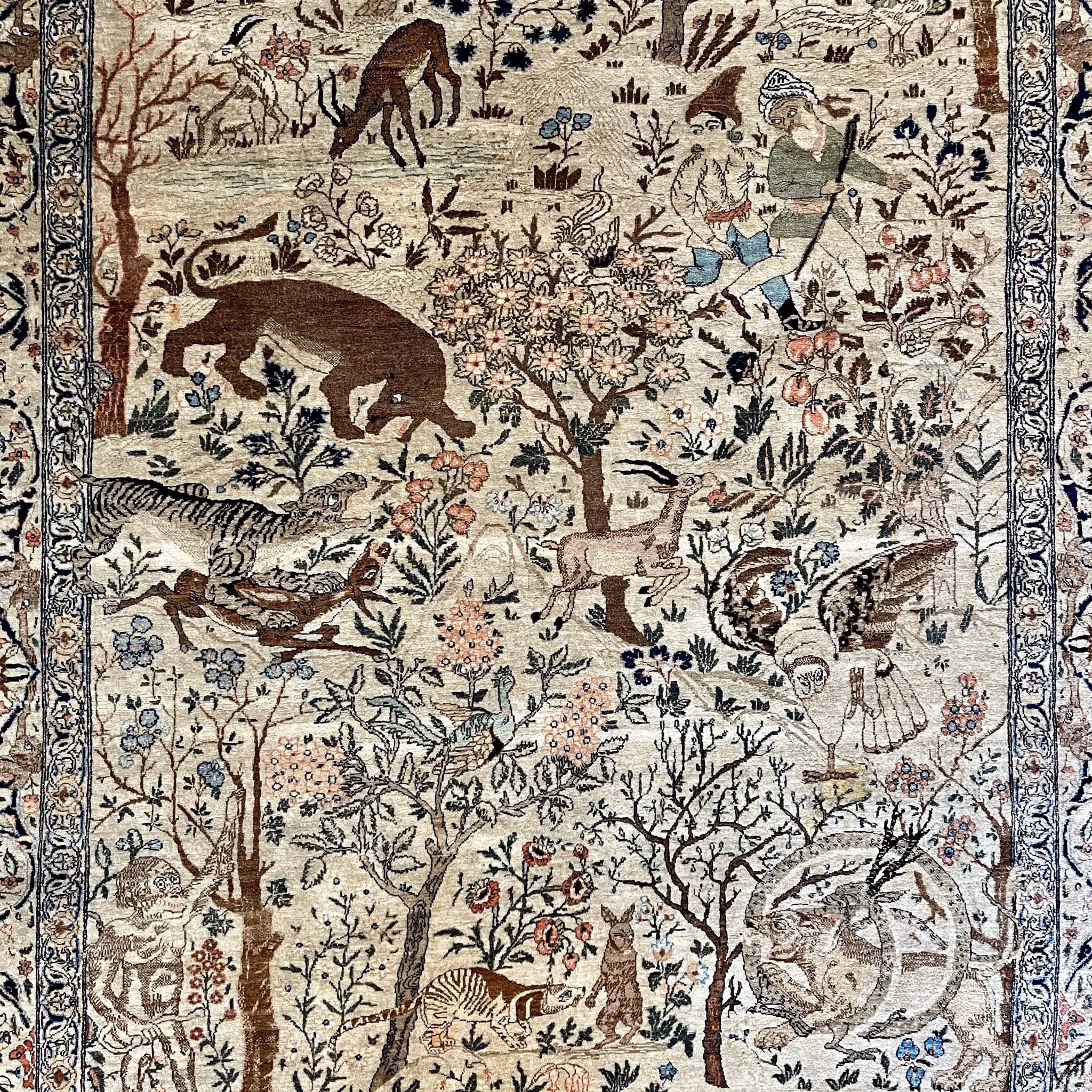 Alfombra antigua de Tabriz, fechada en 1218 d. H. (1803)