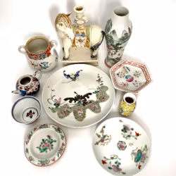 Parti Kinesiskt porslin foremål, Qing dynastin (1644-1912)