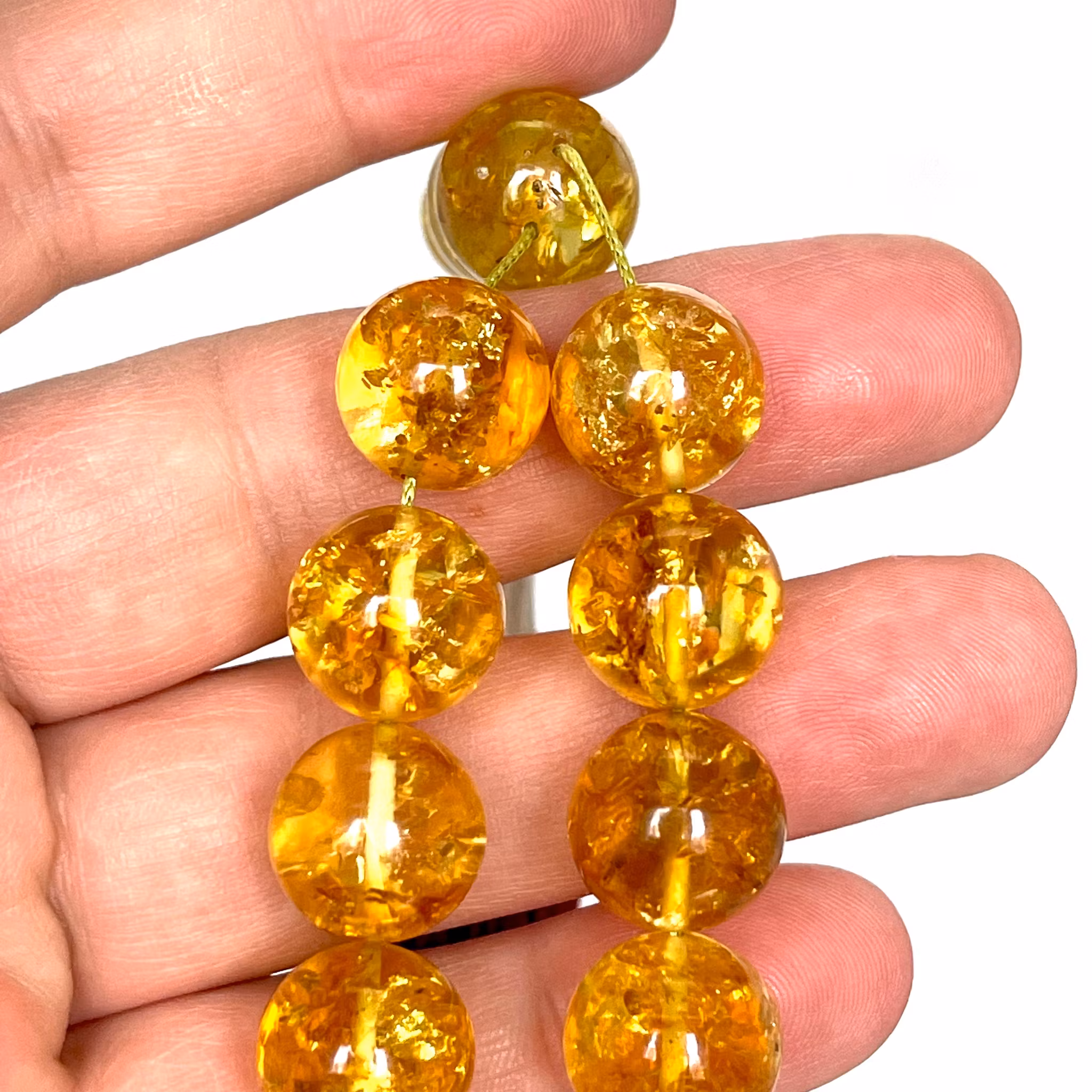 Radband av naturlig bärnsten med värmebehandlade, 74 g