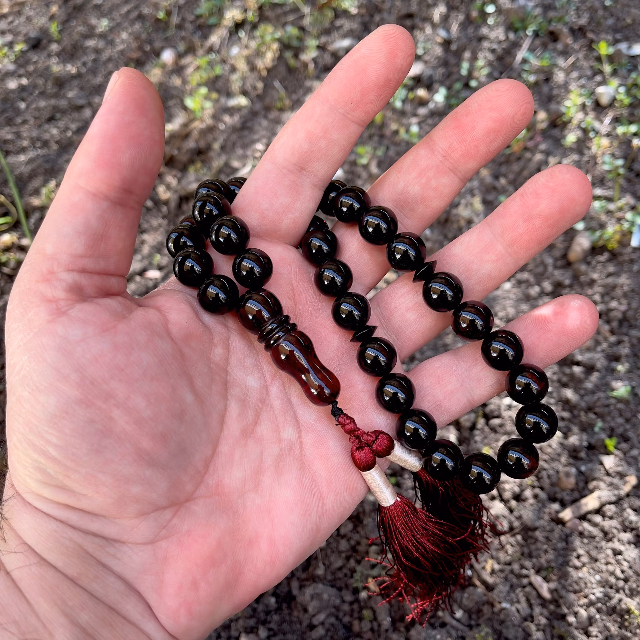 Natural Baltic amber rosary heat treated, 45 g