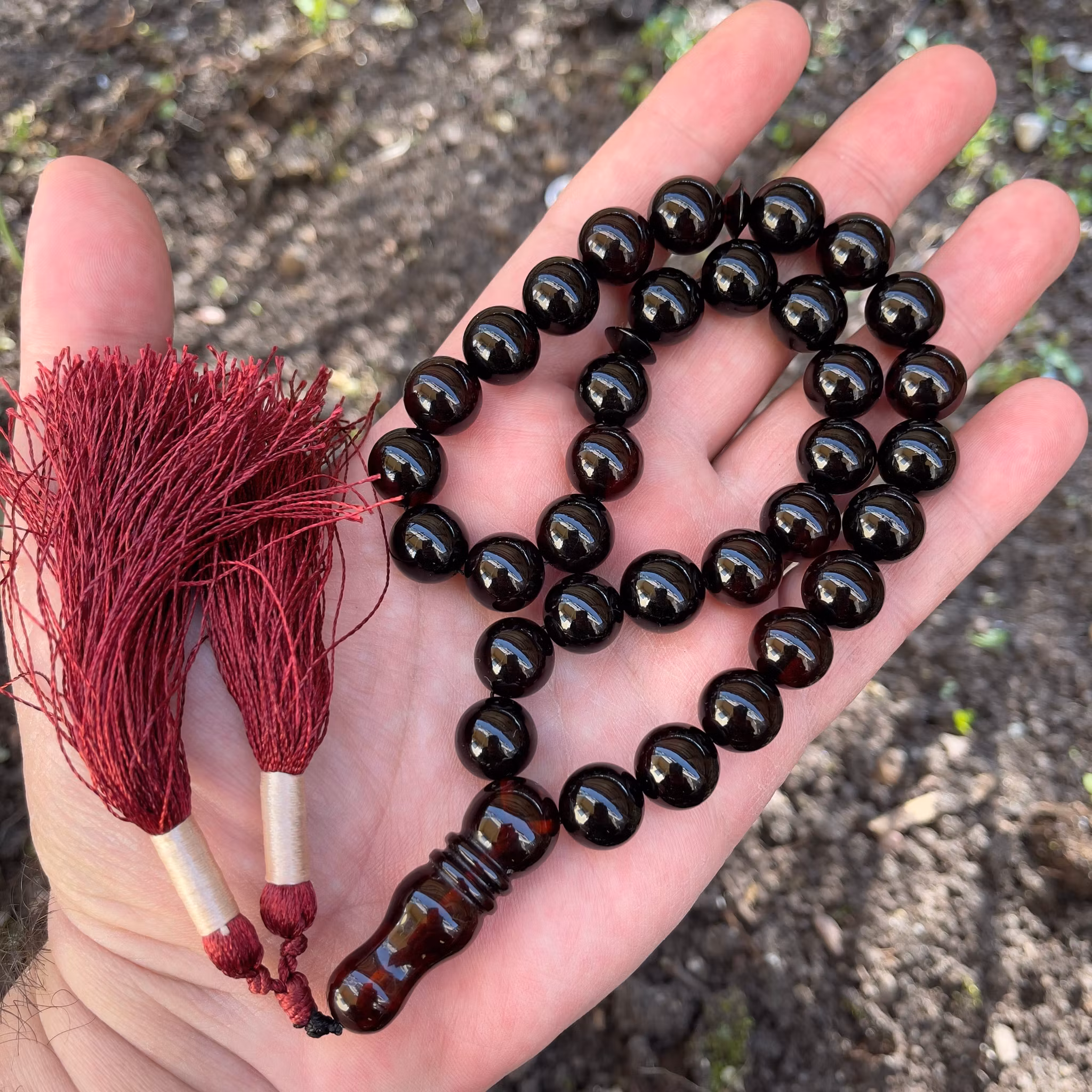 Natural Baltic amber rosary heat treated, 45 g