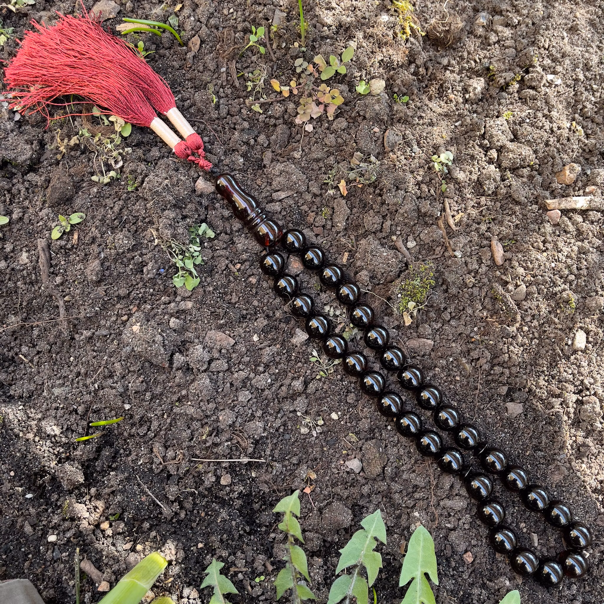Natural Baltic amber rosary heat treated, 45 g