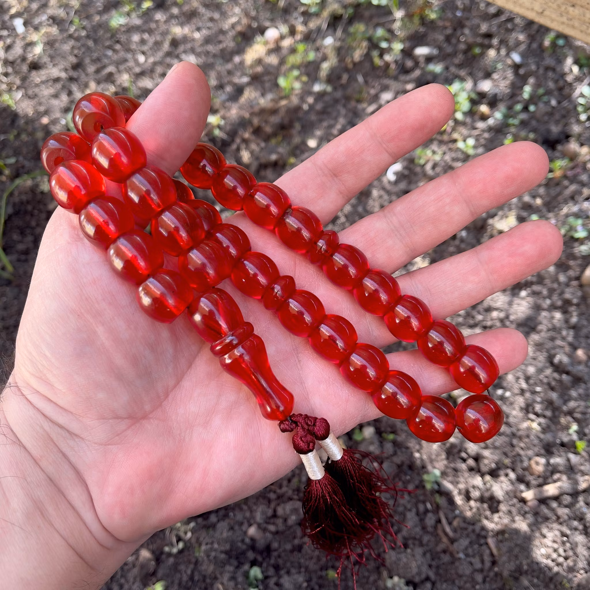 Chapelet Najafi ancien en bois de santal, 107 g