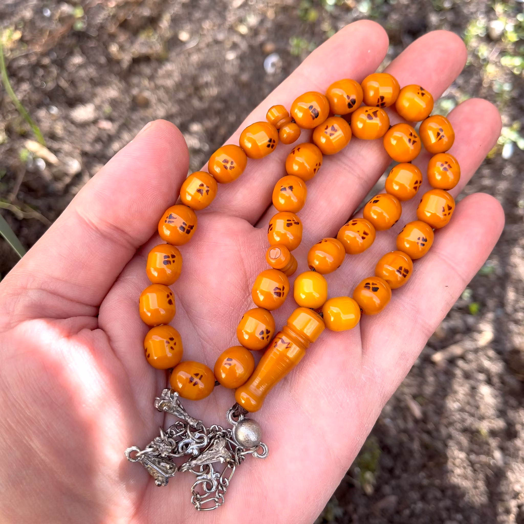 Antik Sandalos bakelit radband, 33 g