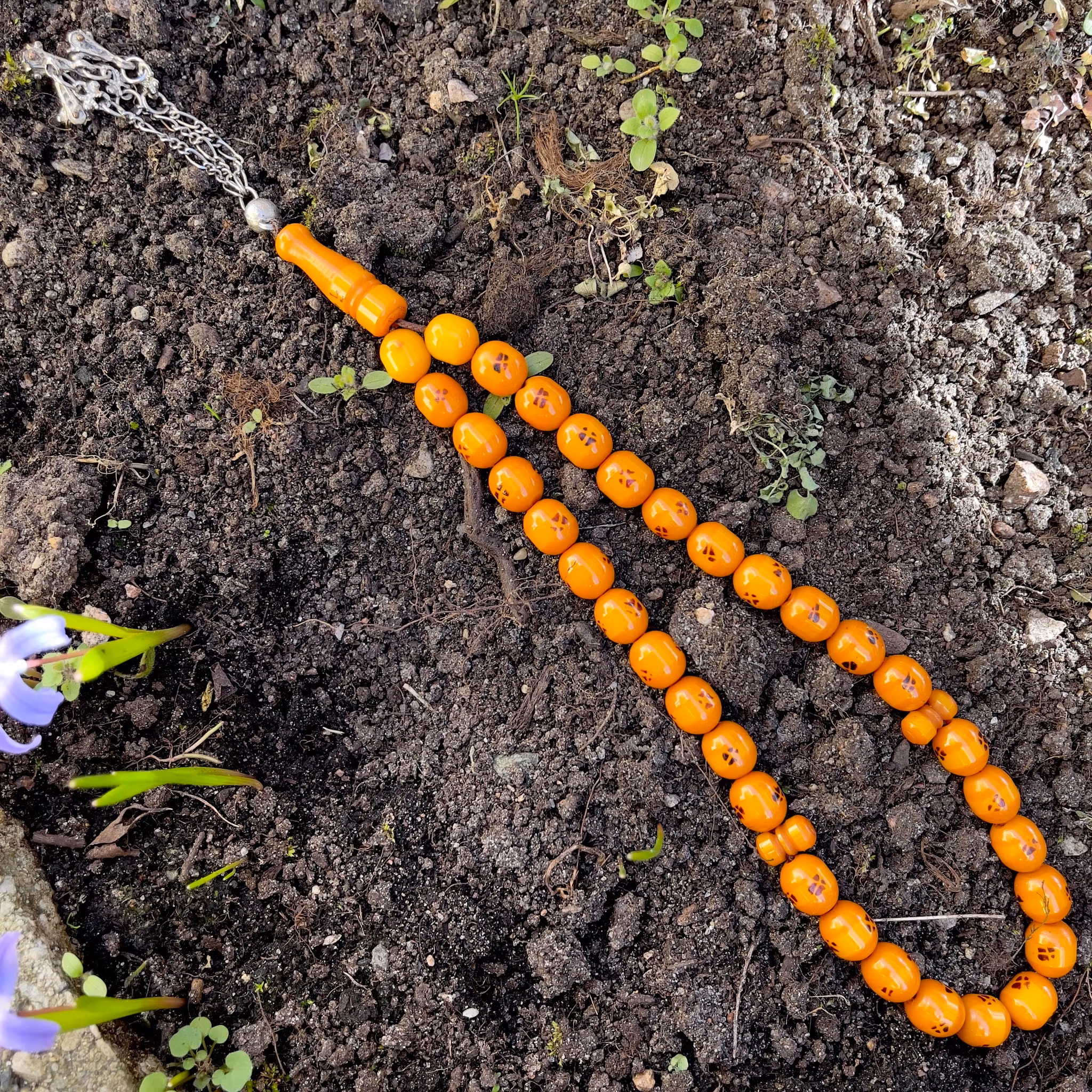 Antik Sandalos bakelit radband, 33 g