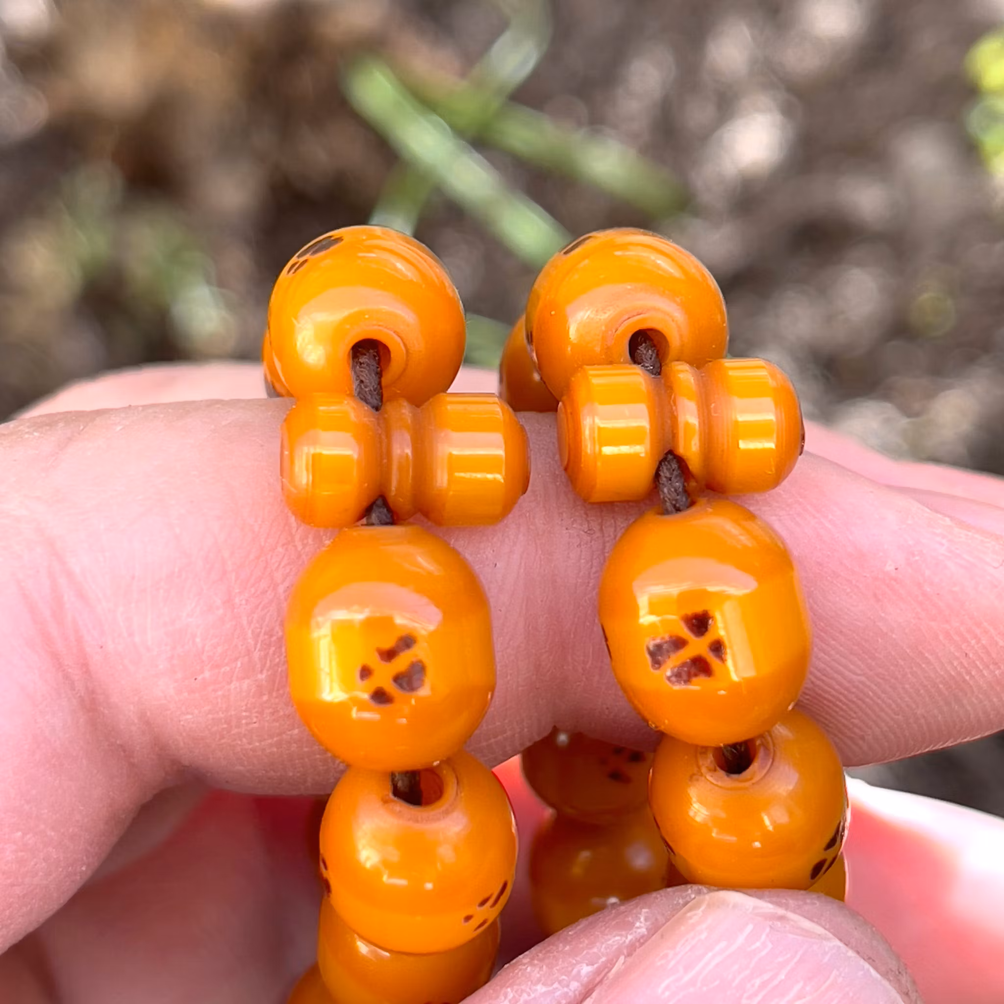 Antik Sandalos bakelit radband, 33 g