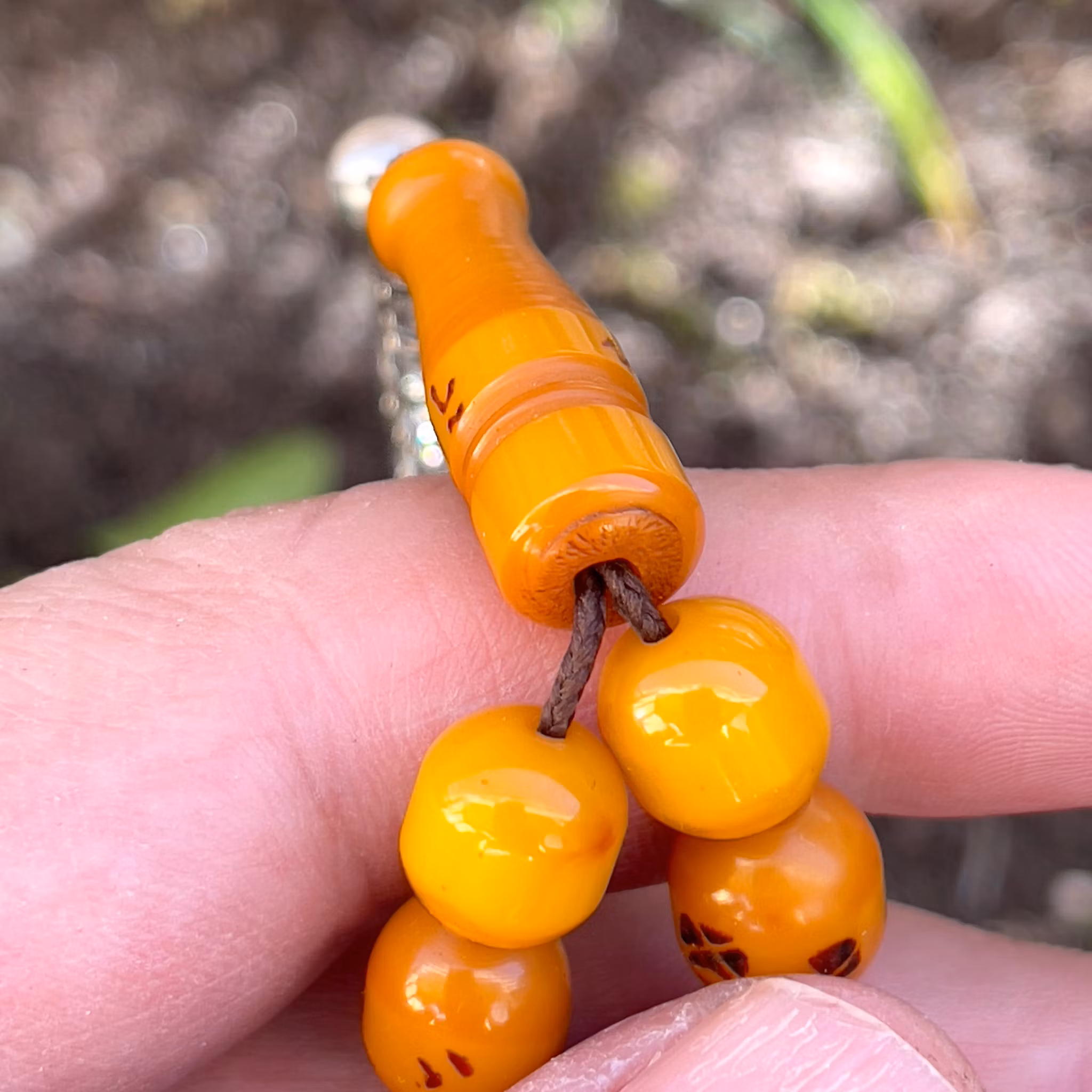 Antik Sandalos bakelit radband, 33 g