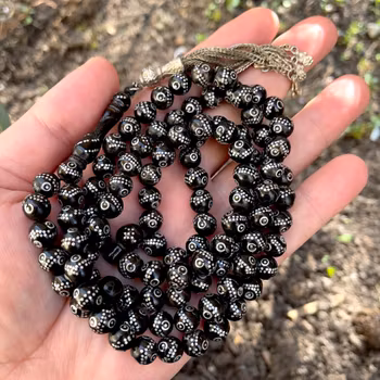 Antik Yisser radband inlagd med silver 102 pärlor