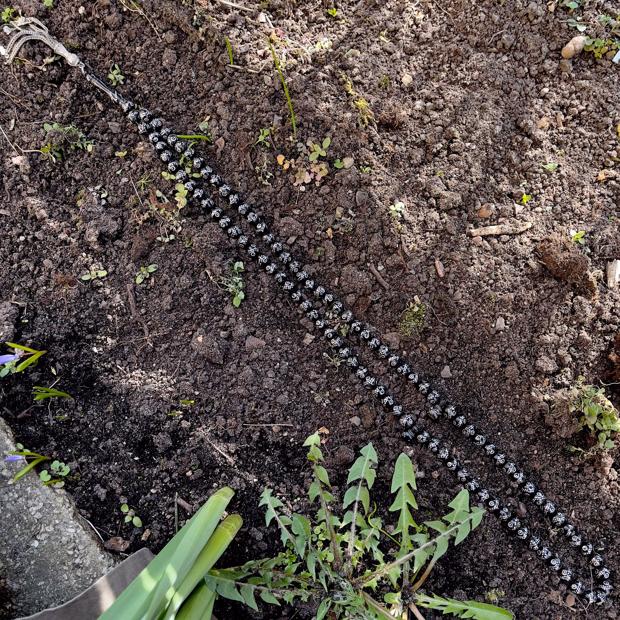 Chapelet Yisser ancien incrusté d'argent 102 grains