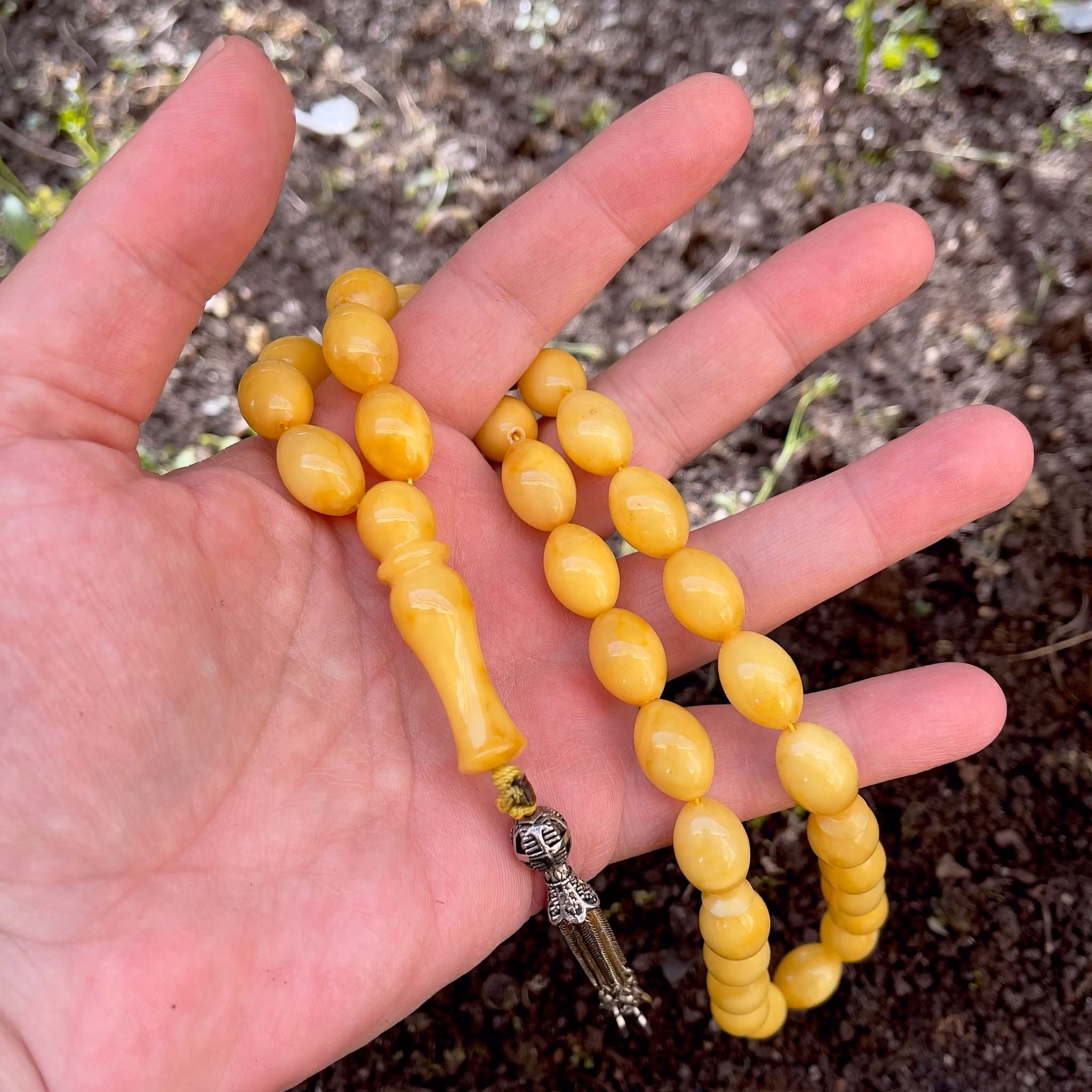 Naturlig pressat Baltiska bärnsten radband, 53 g