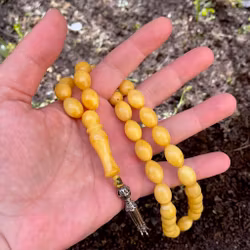 Naturlig pressat Baltiska bärnsten radband, 53 g