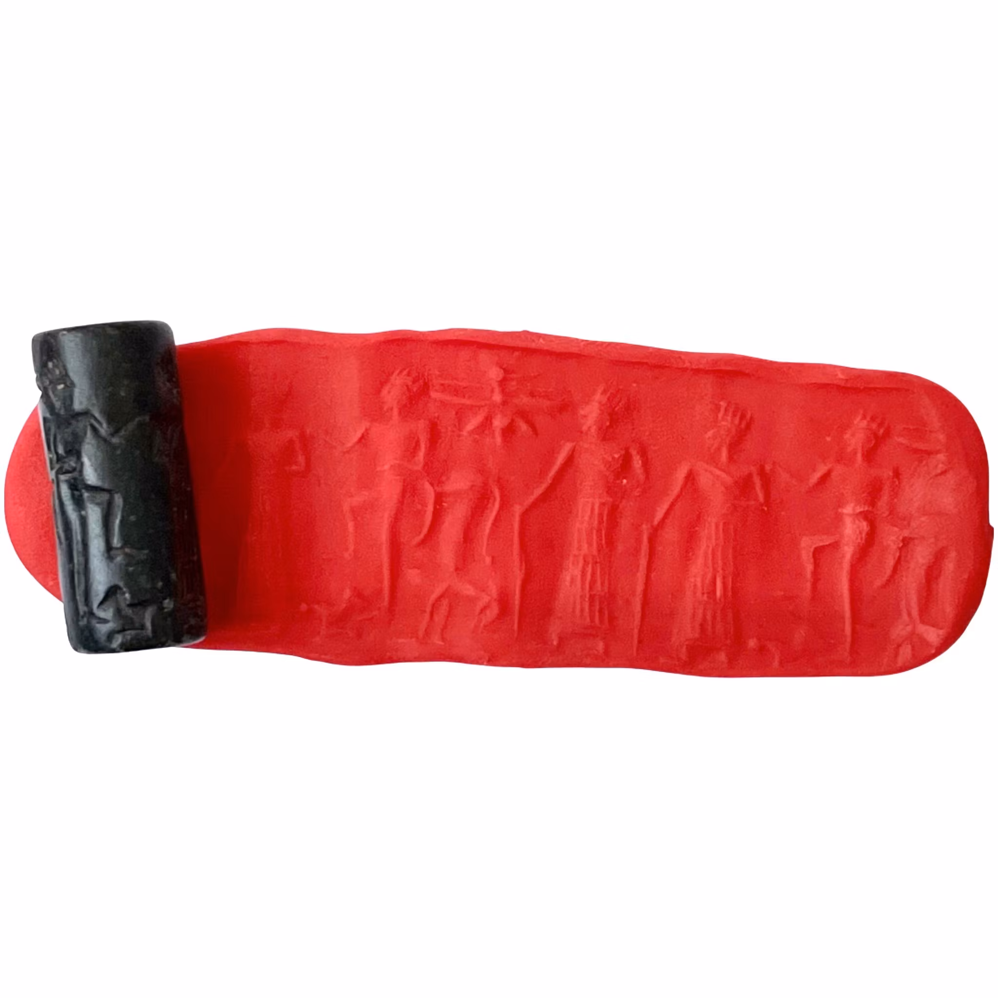 Mezopotamia 3000-2700 p.n.e uszczelka cylindryczna, czarny kamień