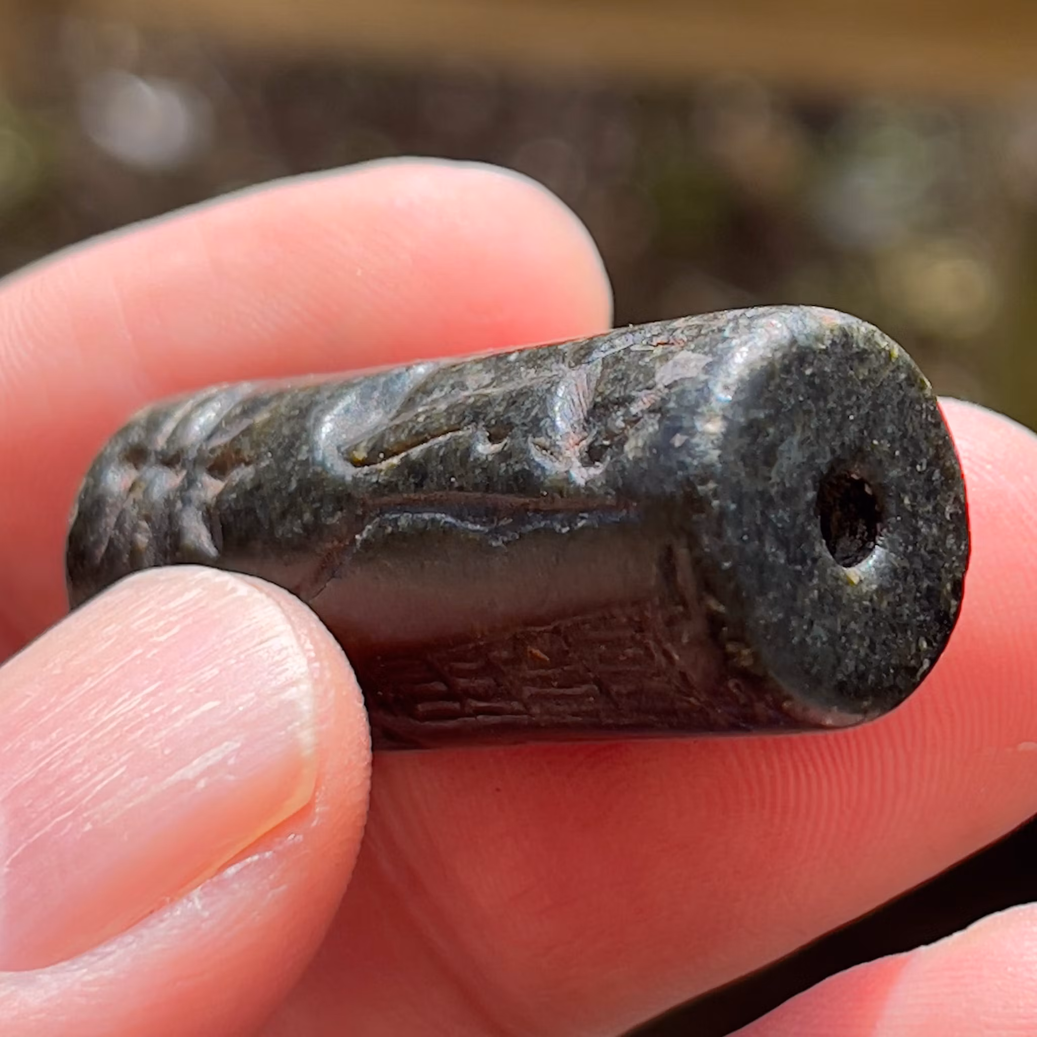 Mezopotamia 3000-2700 p.n.e uszczelka cylindryczna, czarny kamień