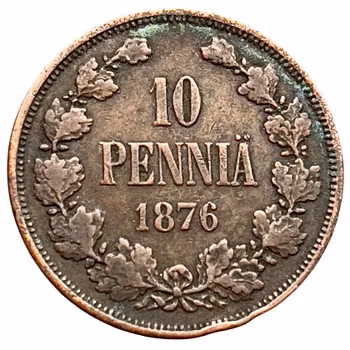 Finland 10 penniä 1876