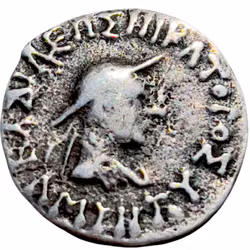 Indo grekisk drachm kung Amyntas cirka 95-90 f.Kr.