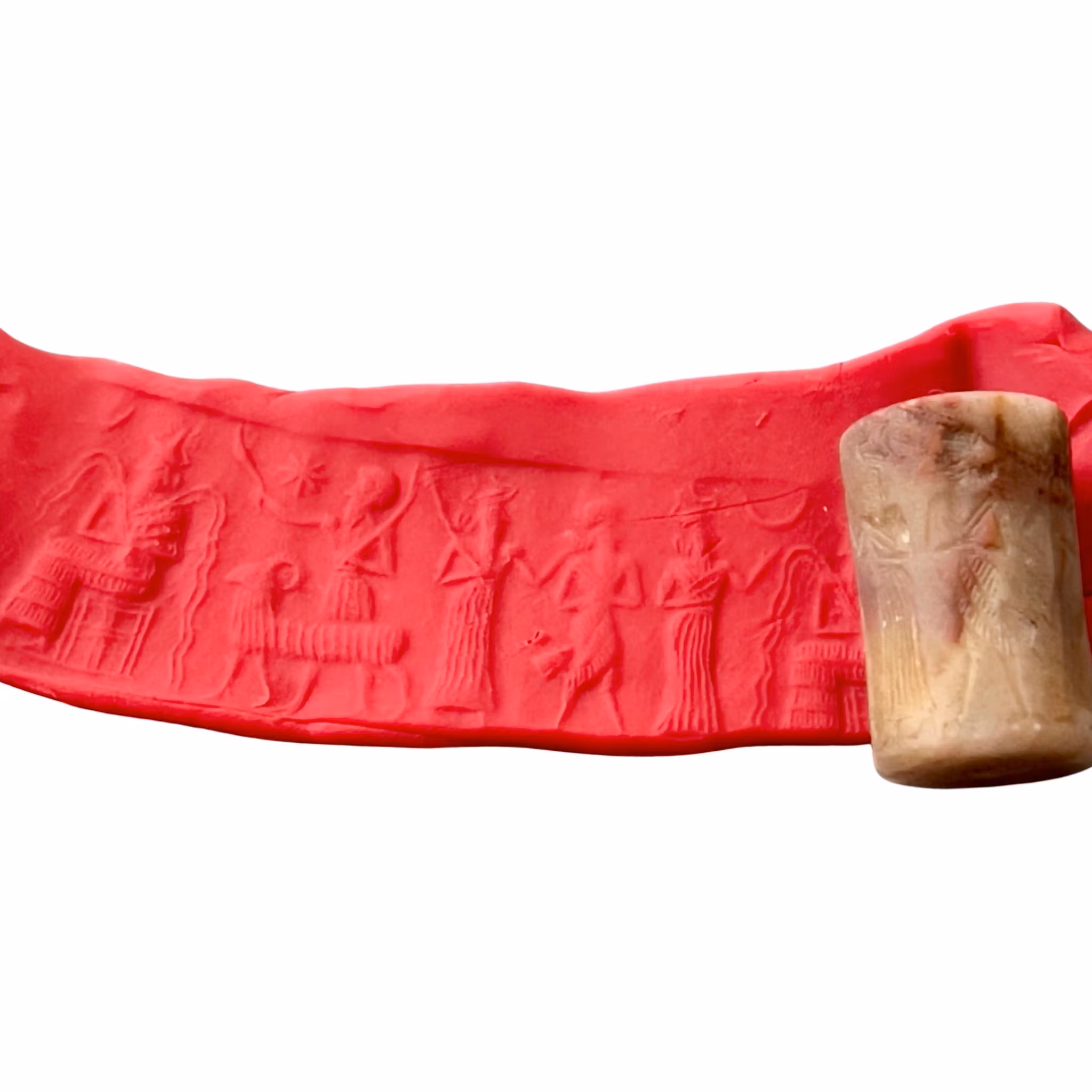 Hammurabi-kongen av Babylon (1792 f.Kr.–1750 f.Kr.) Agatsylindertetning