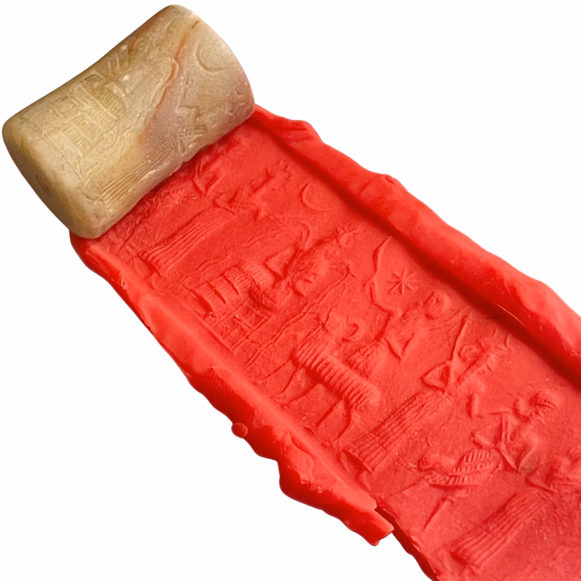 Hammurabi-kongen av Babylon (1792 f.Kr.–1750 f.Kr.) Agatsylindertetning