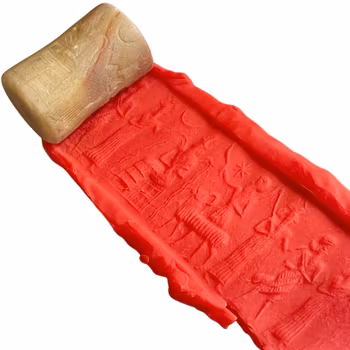 Hammurabi Babylons kung (1792 f.Kr.–1750 f.Kr.) Agat cylinder seal