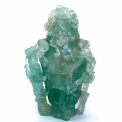 Vas med lock, fluorit, Skuren dekor av växtlighet