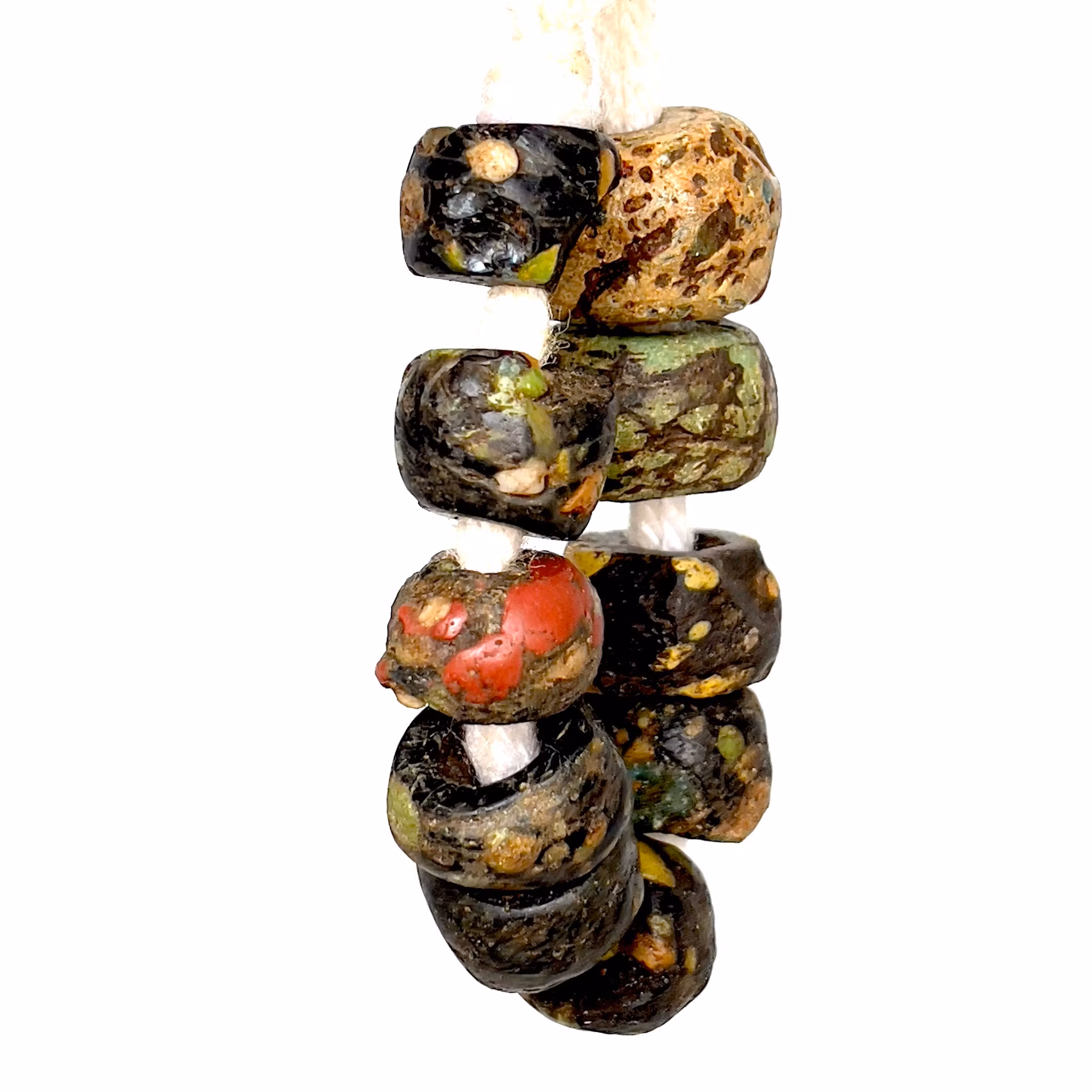 10 cuentas de vidrio de mosaico romano antiguo 700 - 400 a.C.