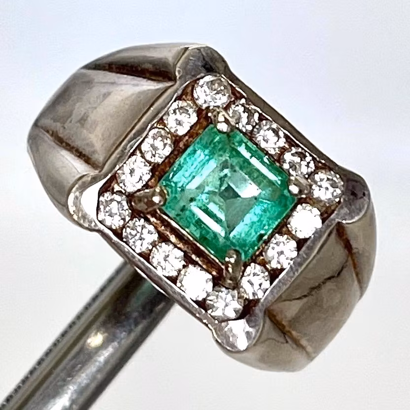 Bague en argent émeraude naturelle 1,50 carat avec certificat