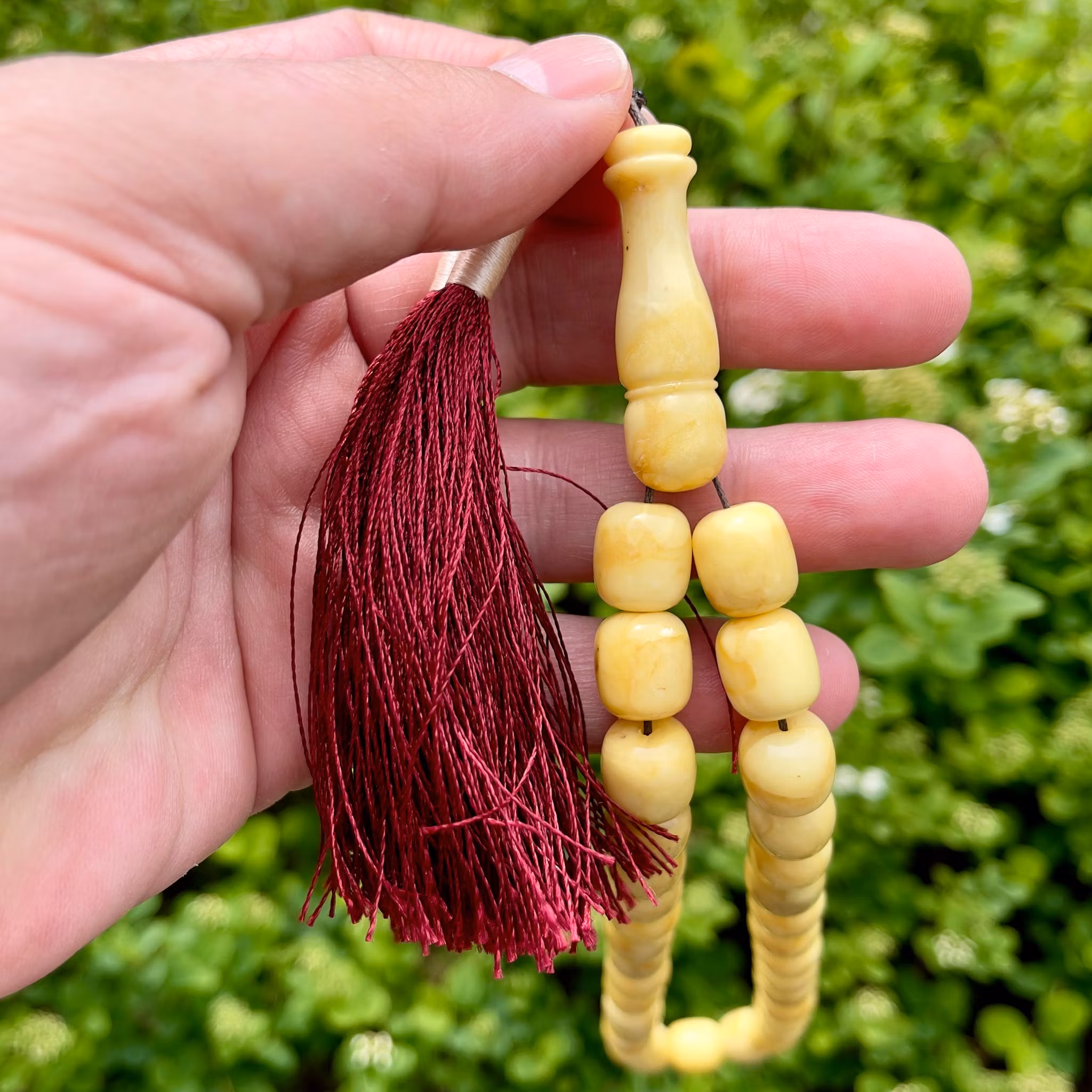 Naturlig pressat vit Baltiska bärnsten radband, 47 g