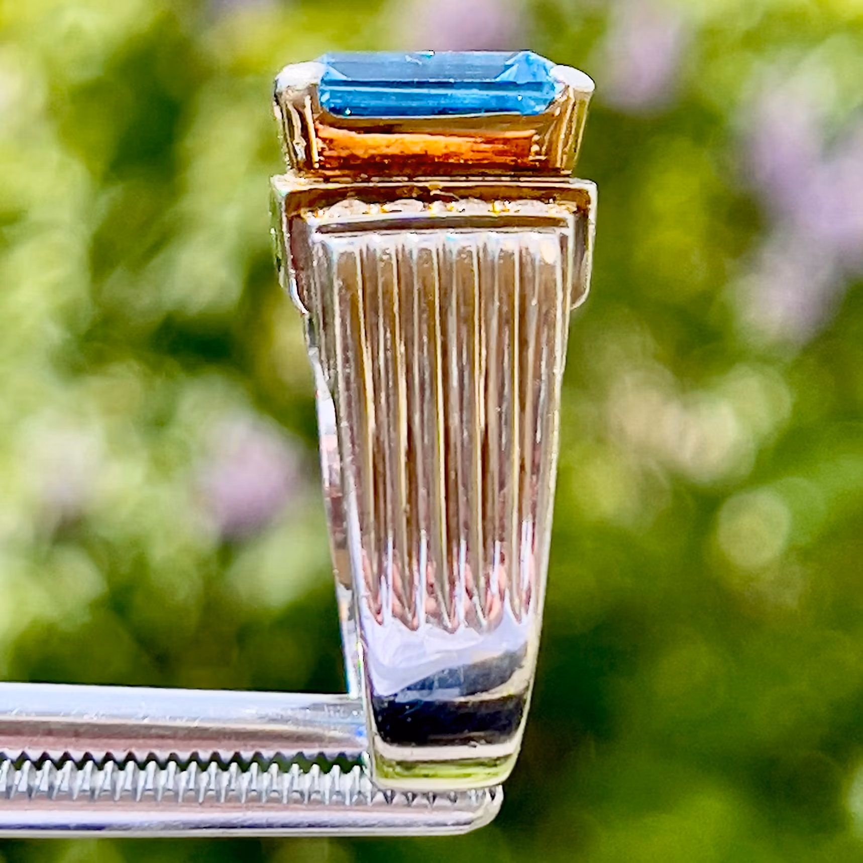 6.75 Carat Natural Blue Topaz, Silver Ring with Certificate