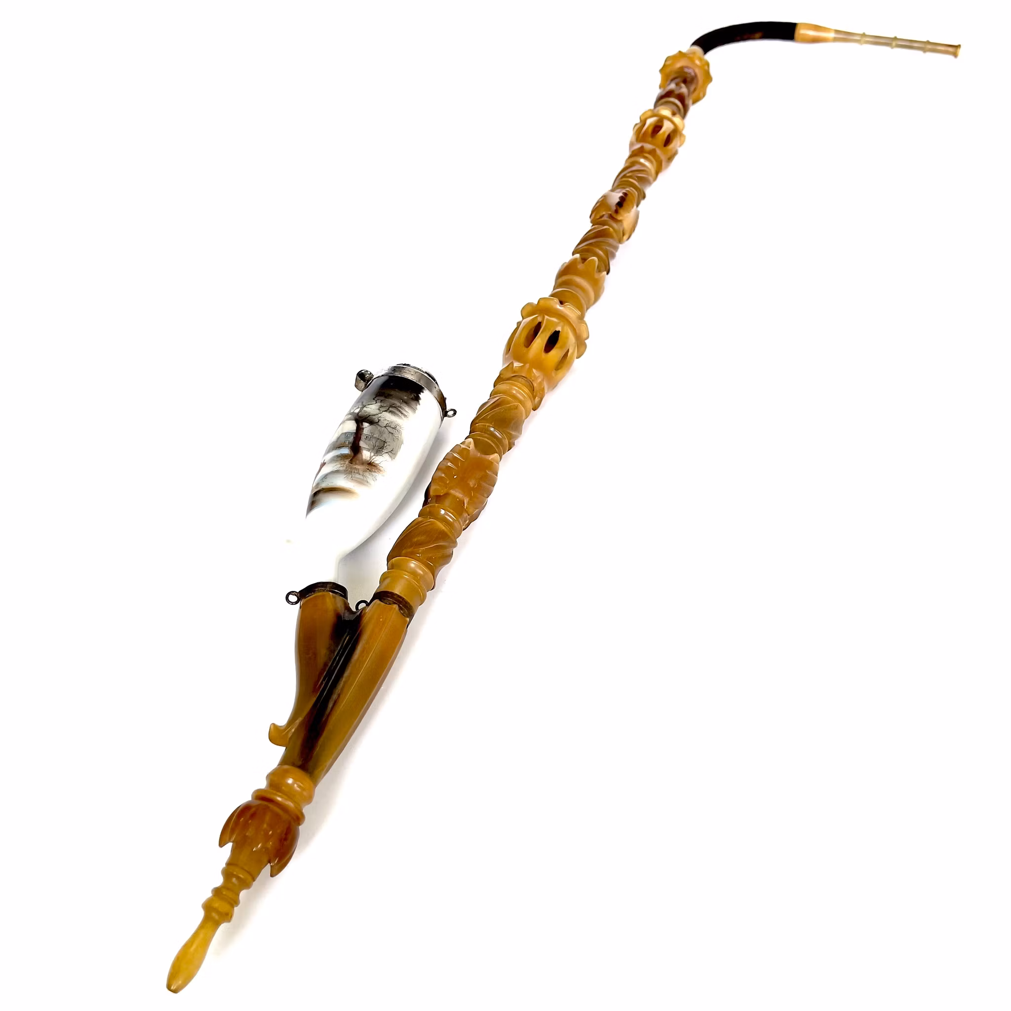 Antique long barrel 98 cm of white Rhinoceros horn