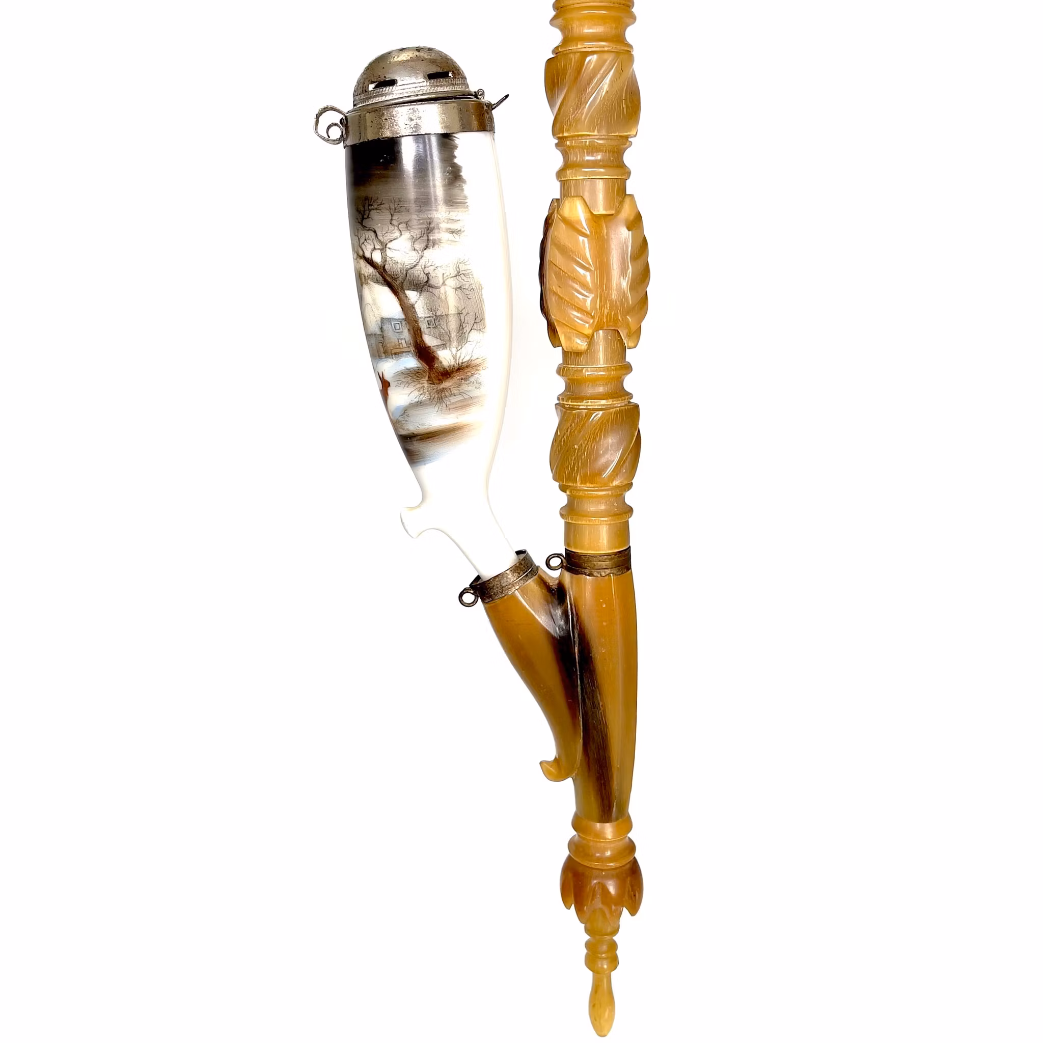 Antique long barrel 98 cm of white Rhinoceros horn