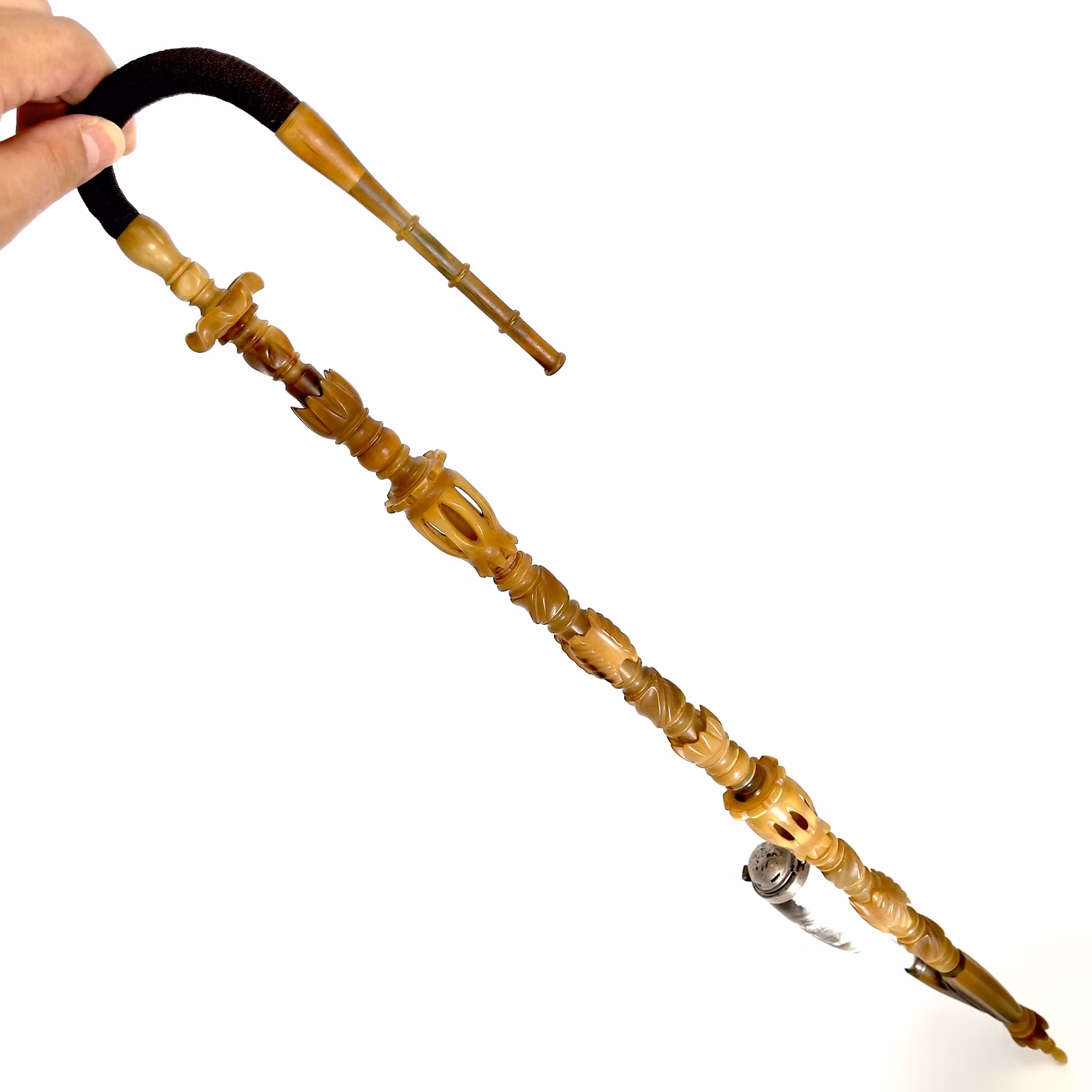 Antique long barrel 98 cm of white Rhinoceros horn