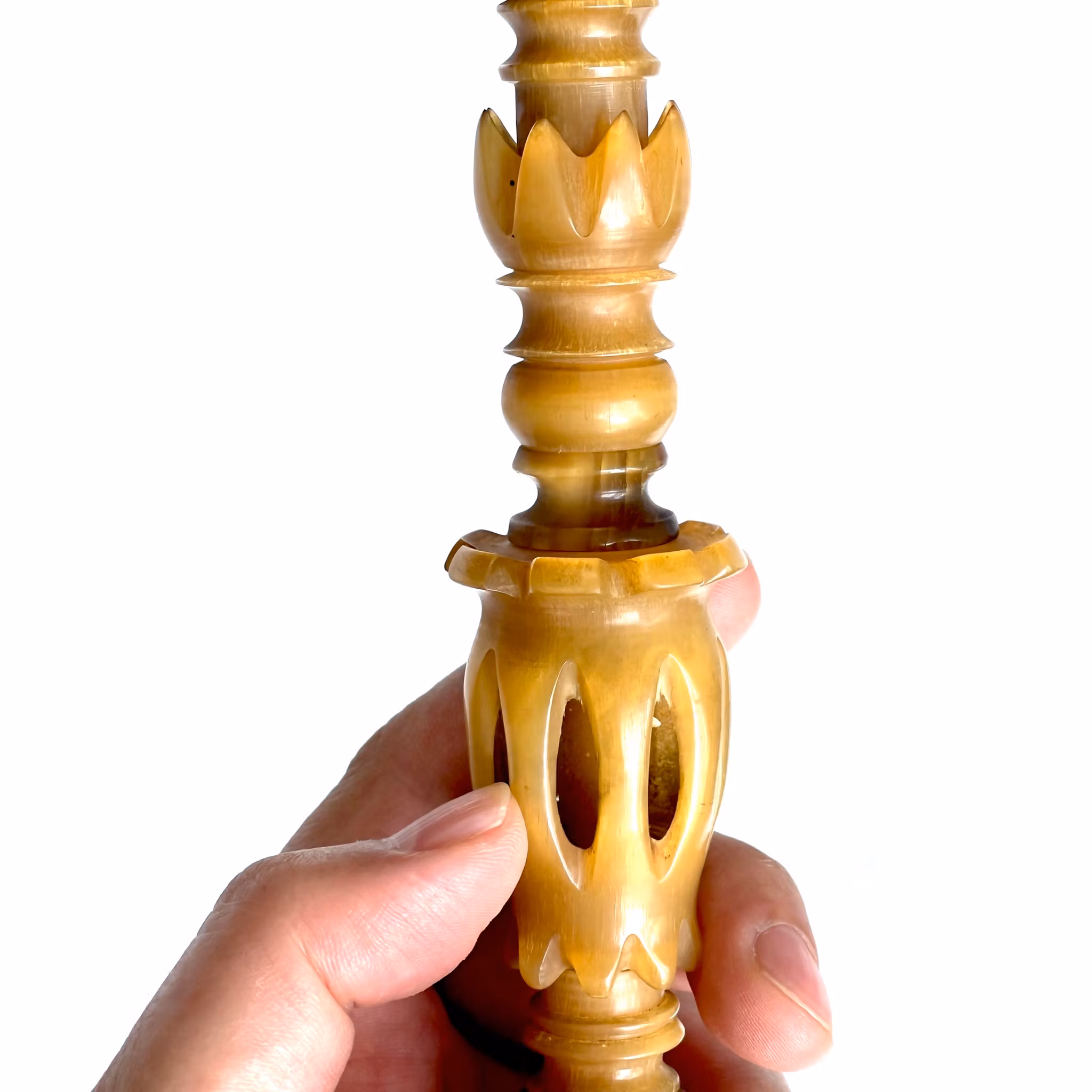 Antique long barrel 98 cm of white Rhinoceros horn