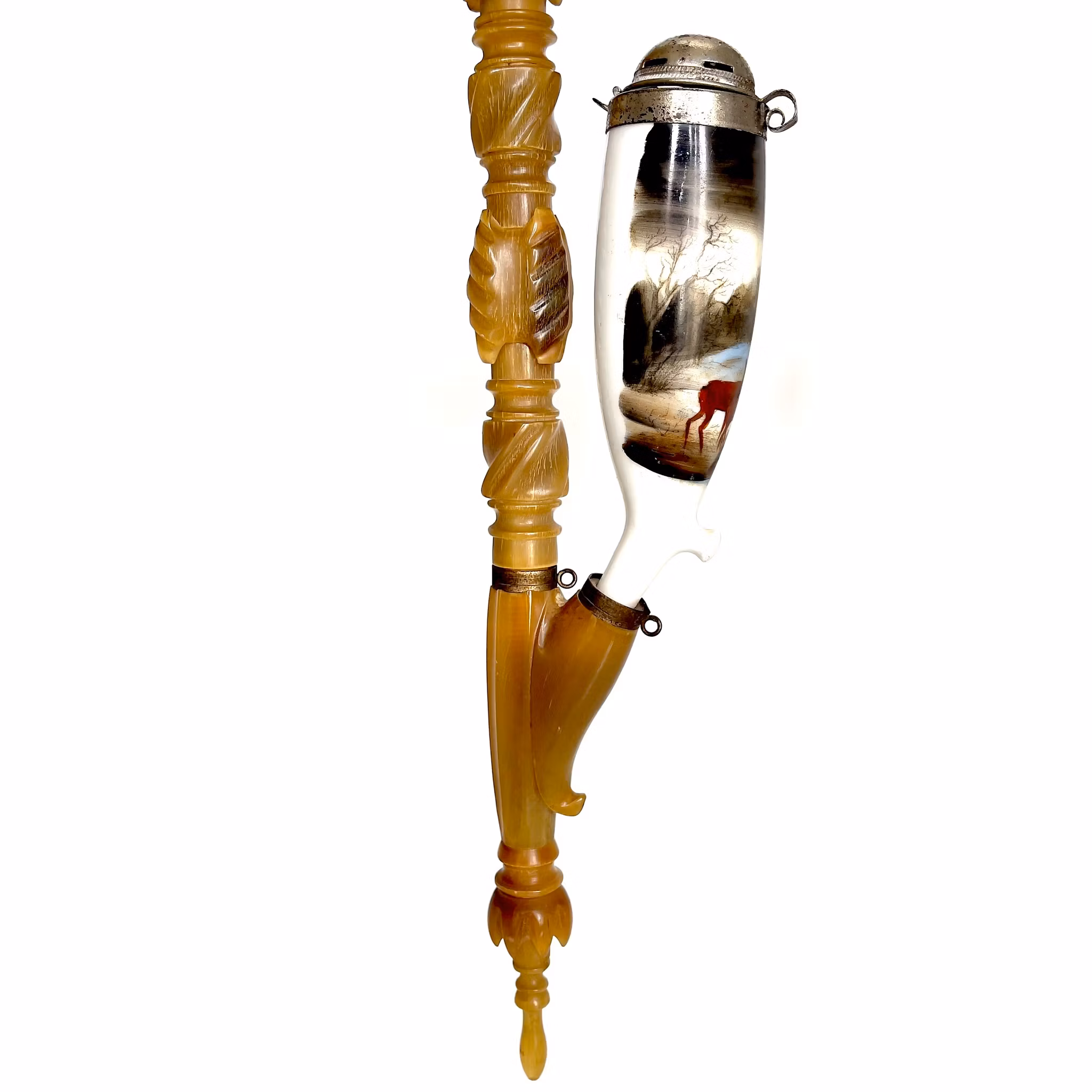 Antique long barrel 98 cm of white Rhinoceros horn