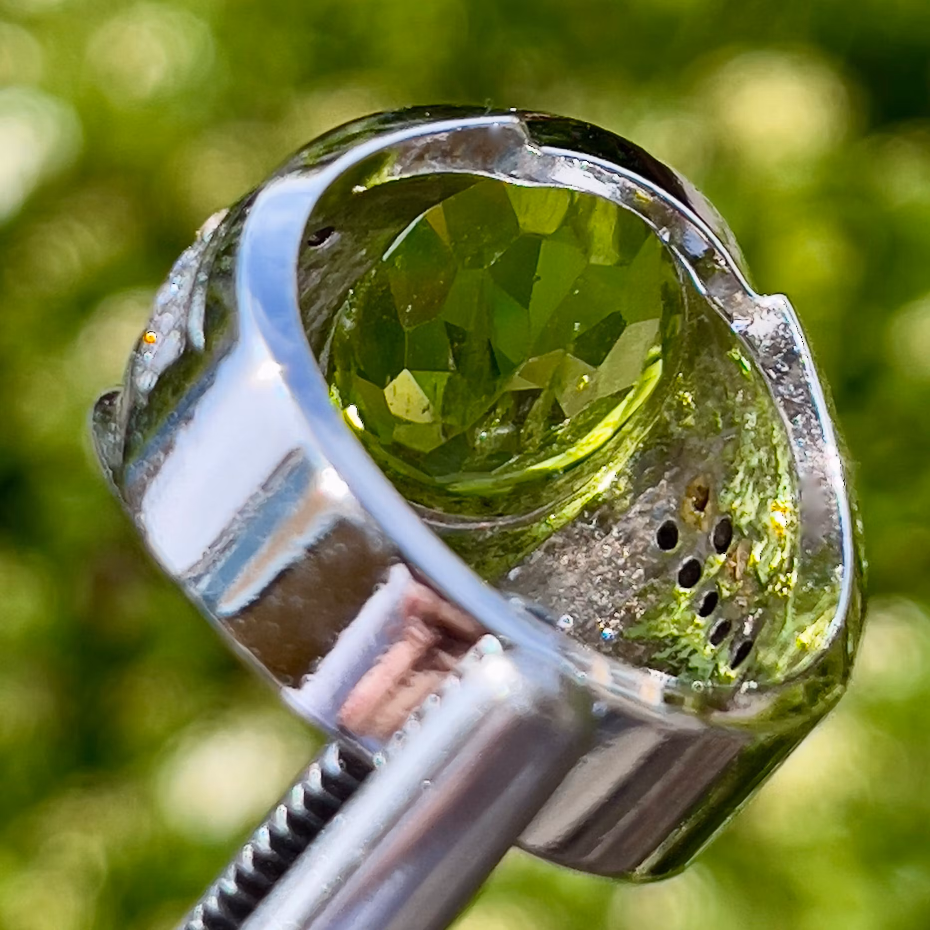 Håndlavet sølvring 8,50 ct naturlig ubehandlet Peridot med certifikat