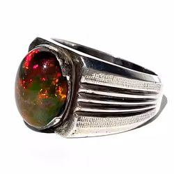 6,75 karat naturlig Opal, sølvring med sertifikat