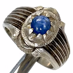 Anello in argento con zaffiro blu naturale da 1,25 carati con certificato