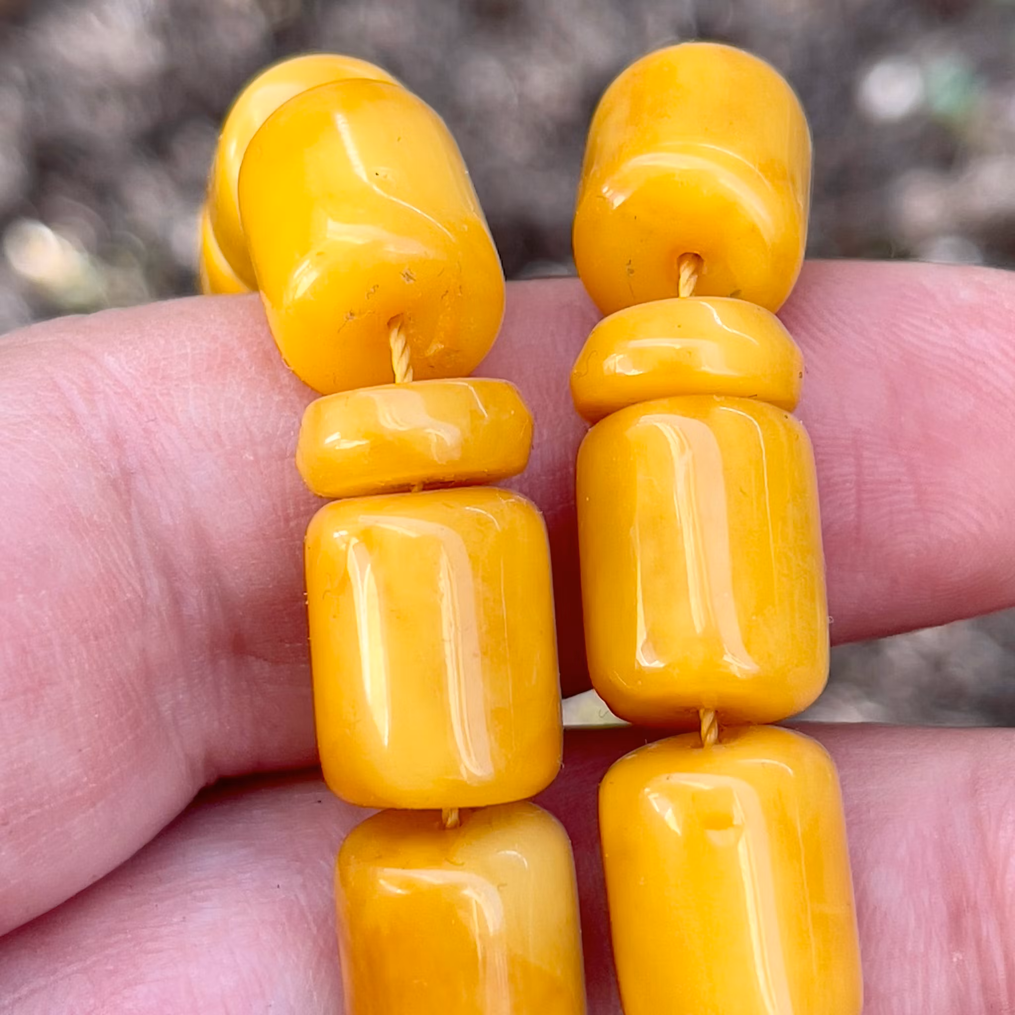 Natural pressed amber rosary, 51 g