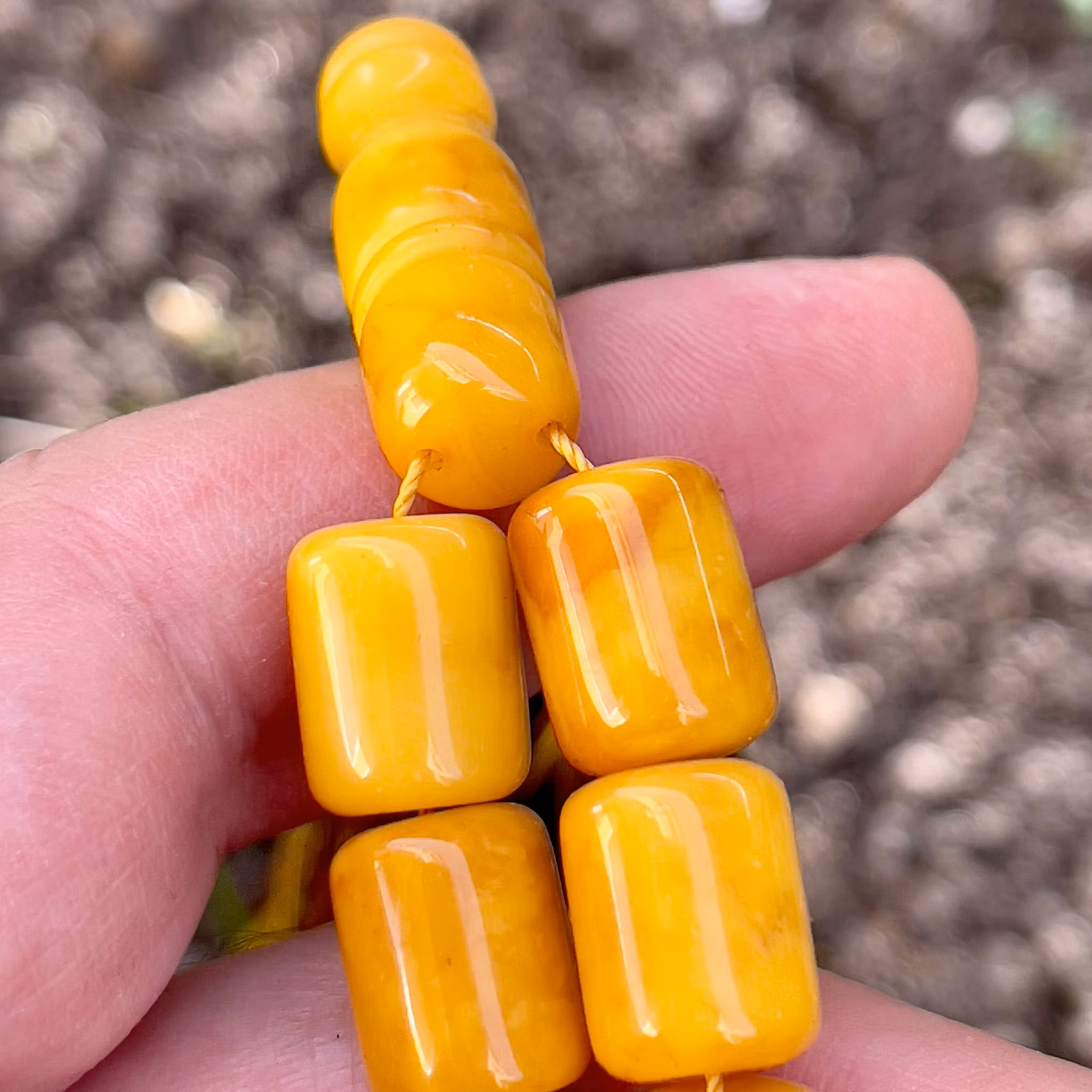Natural pressed amber rosary, 51 g