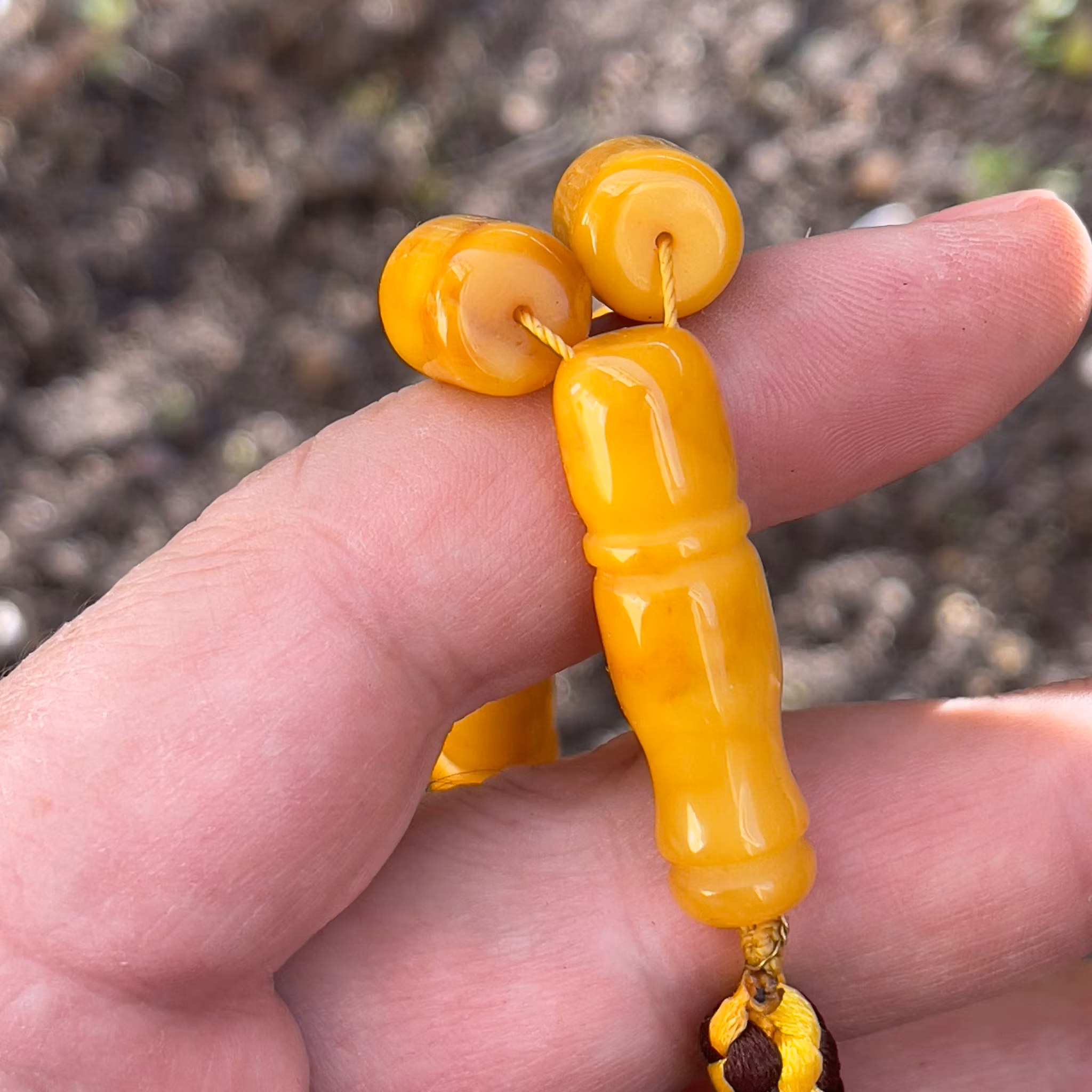 Natural pressed amber rosary, 51 g