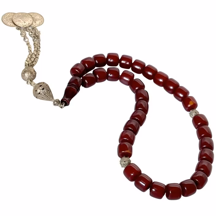 Antikk Faturan rosenkrans, 33 perler, 124 g