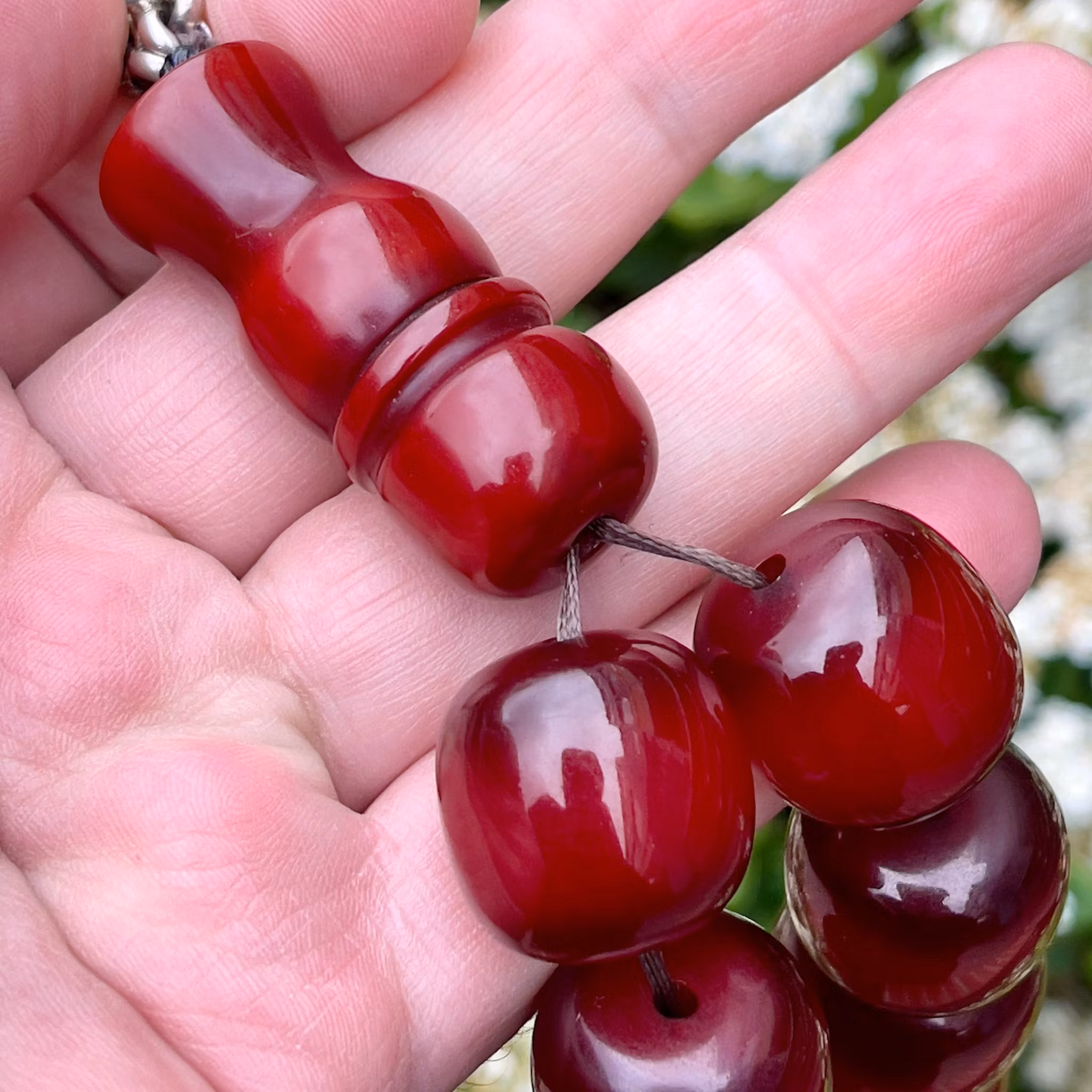 Alter osmanischer Sikma-Rosenkranz aus Faturan, 388 Gramm