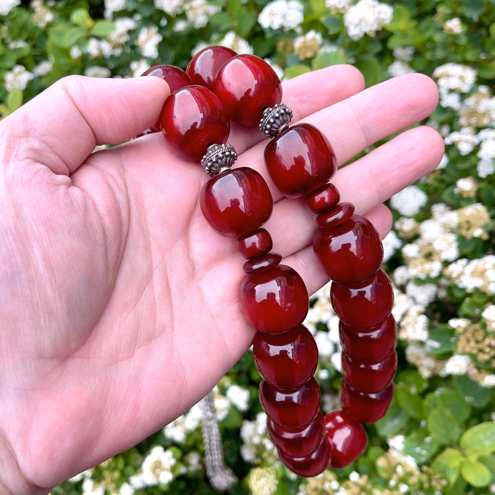 Alter osmanischer Sikma-Rosenkranz aus Faturan, 388 Gramm