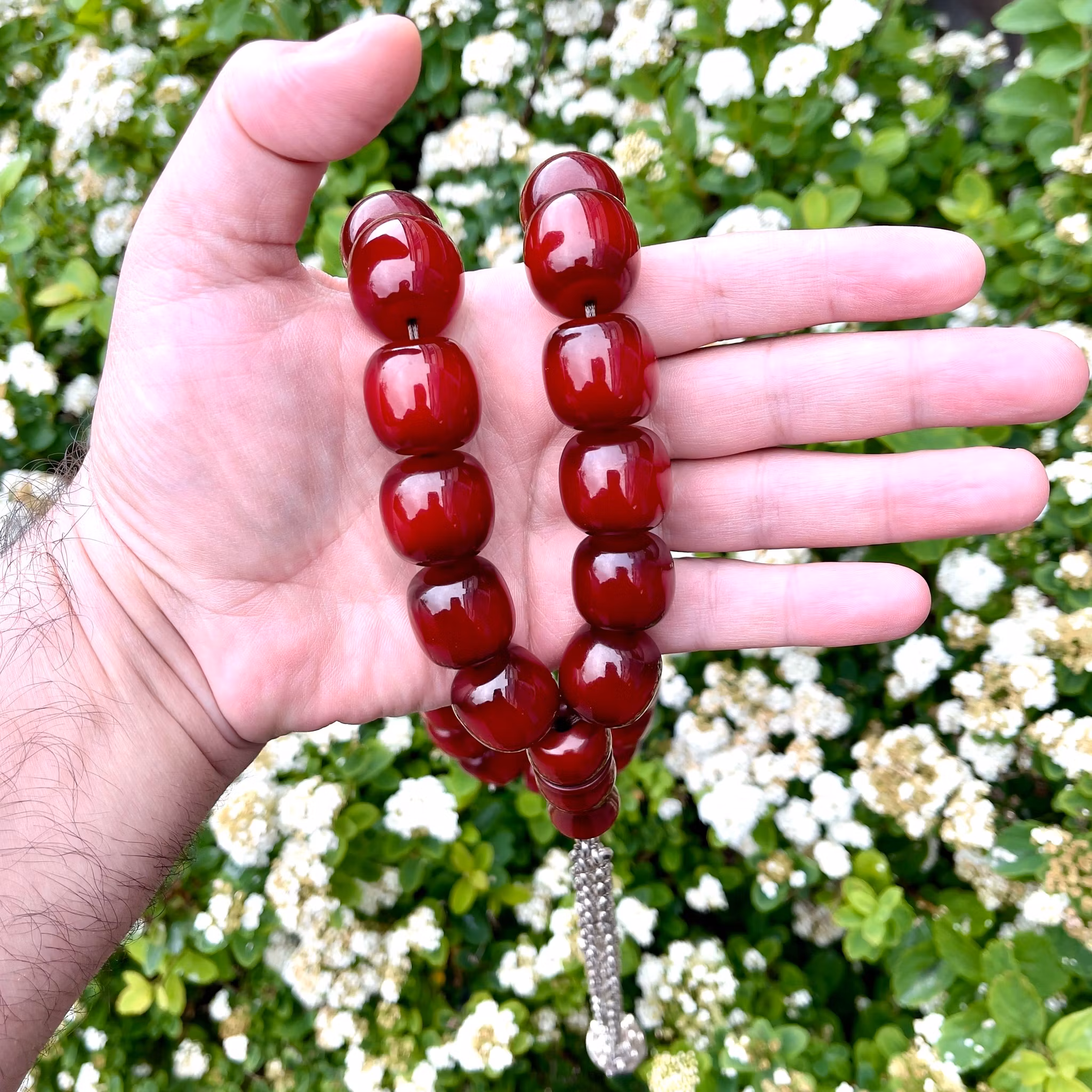 Alter osmanischer Sikma-Rosenkranz aus Faturan, 388 Gramm