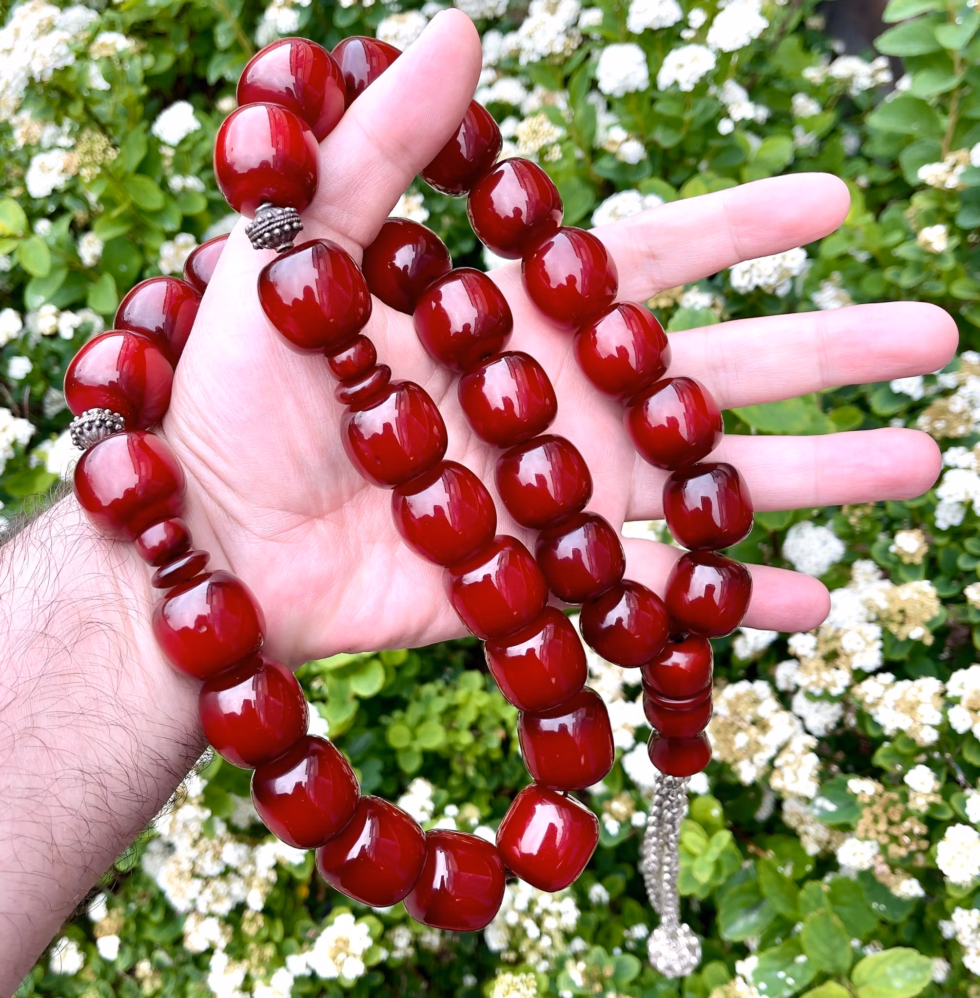 Alter osmanischer Sikma-Rosenkranz aus Faturan, 388 Gramm