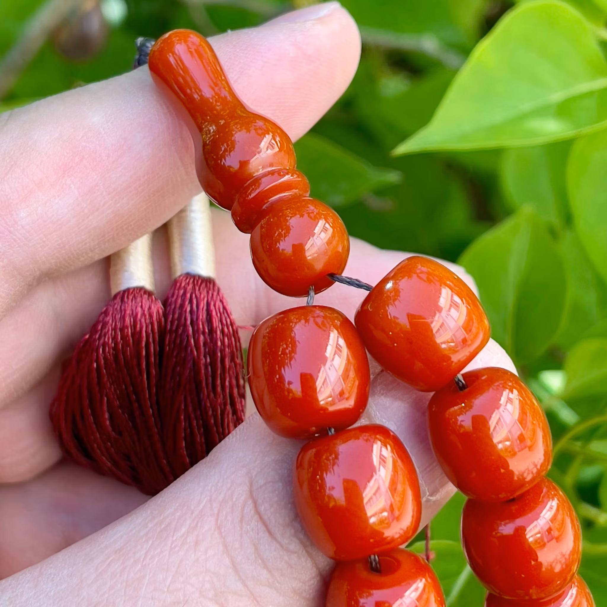 Gammal Körsbärs bakelit radband, 55 g